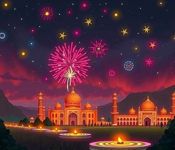 Cumin Saga Adventure - Diwali Event Cumin Saga Adventure Diwali event showing illuminated game world with fireworks