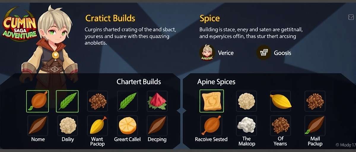 Cumin Saga Adventure - Strategy Guide Cumin Saga Adventure strategy guide illustration showing character builds and spice combinations